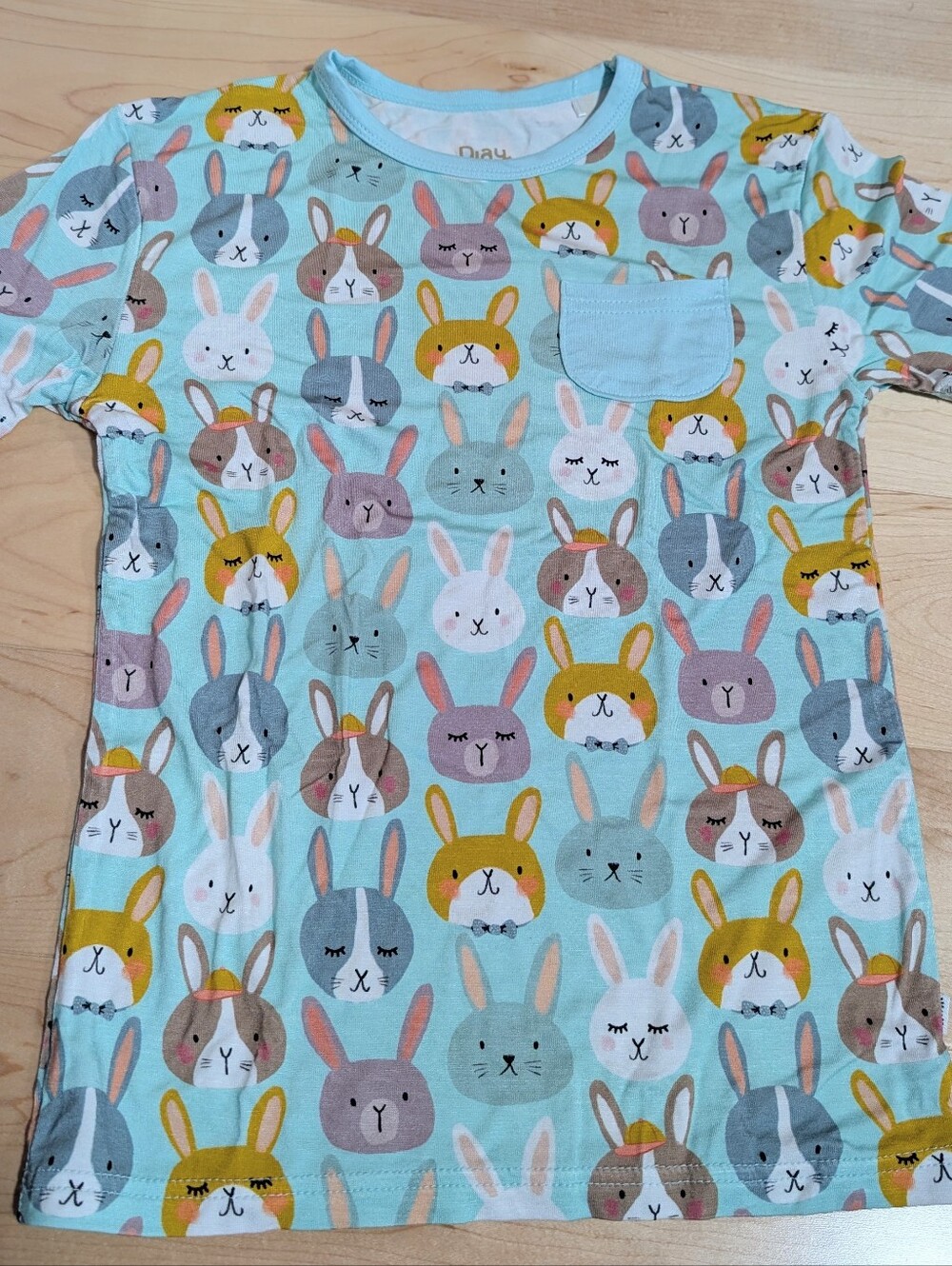 Little Sleepies Rad Rabbits Teal Play Pocket Shirt